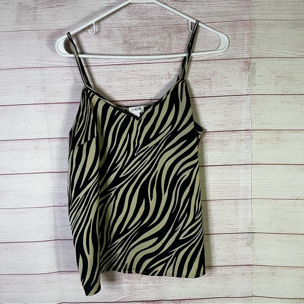 J. Crew Zebra‎ Print Camisole Top Size 8